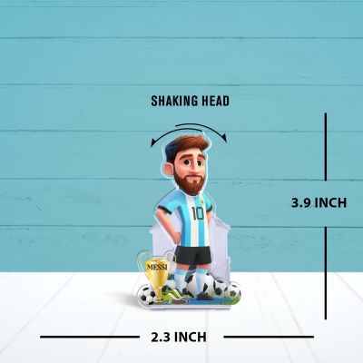 Personalized Caricature for Football Player with Shaking Head, Custom Face Photo Cutout Gift for Football Fans Solar Powered Moving Head Football Theme Return Gift Tabletop